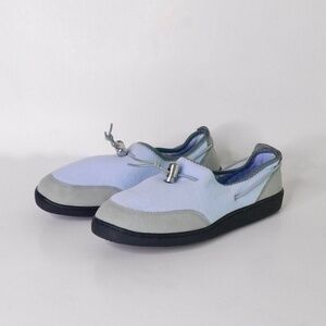 LANDS’ END Periwinkle Purple Blue Brushed Fleece Suede Slippers Casual Shoes 6